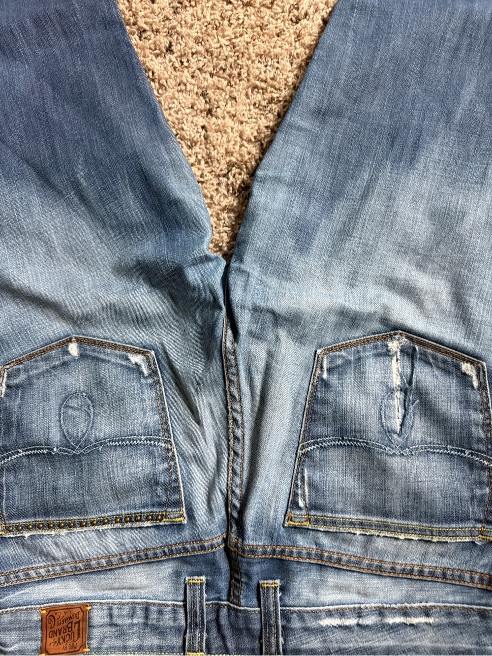 Lucky Brand Women's Light Blue Flared Jeans with Embellished Patch - Picture 6 of 6